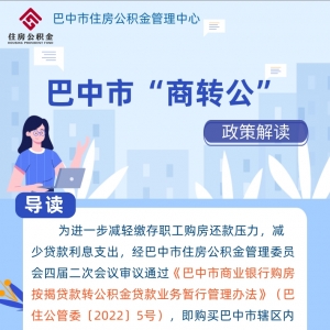 转扩：巴中市住房公积金管理中心“商转公”政策解读