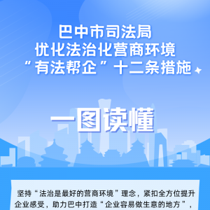 营造法治化营商环境｜读懂巴中市司法局优化法治化营商环境“有法帮企”十二条措施